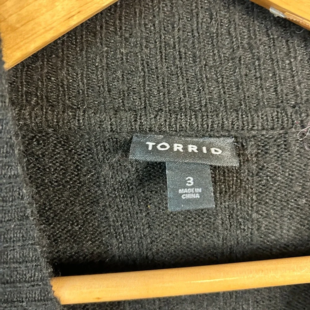 Torrid Black Ribbed Mock Neck Long Sleeve‎ Sweater Dress Tunic Size 3x - Picture 4 of 7